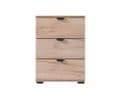 Elegant Limone Oak Effect Three-Drawer Bedside Table with Grey Finish and Modern Design - UK Luxury Furniture